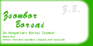 zsombor borsai business card